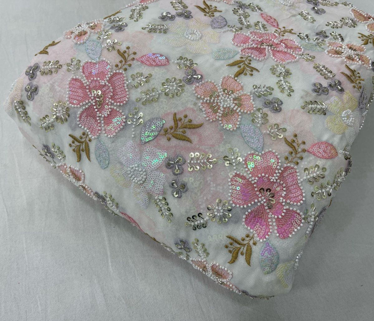 Embroidered Fabric with Sequins